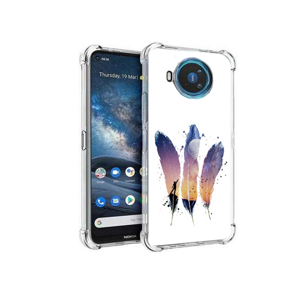 

Чехол MyPads Tocco для Nokia X100 небесные перья (PT227057.109.519), Прозрачный, Tocco