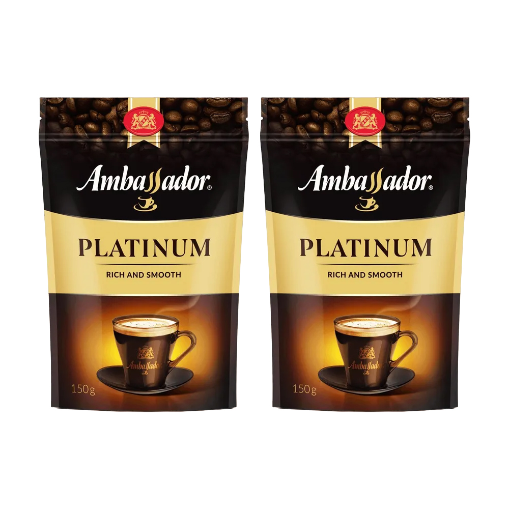 Кофе растворимый AMBASSADOR Platinum, сублимированный, 150 г 2 уп