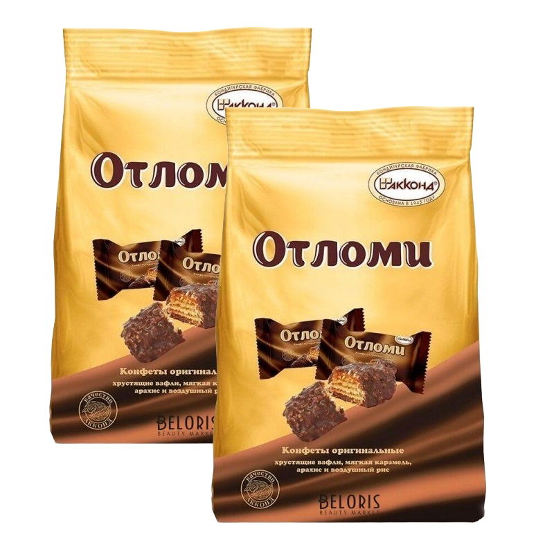 

Конфеты шоколадные АККОНД Отломи вафельные с молочной карамелью, 360 г, 2 уп