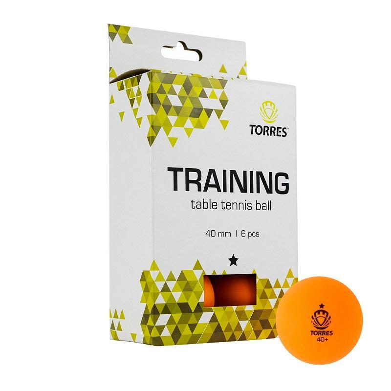 Мяч для настольного тенниса Torres "Training 1x", 6 шт, 40 мм (TT21015) 100056012412 оранжевый