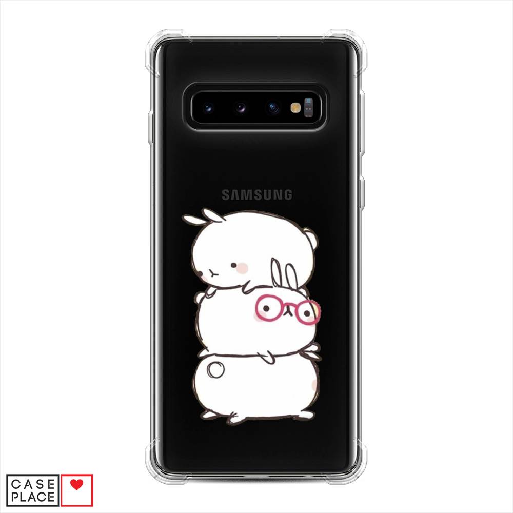 фото Противоударный силиконовый чехол "бутерброд" на samsung galaxy s10 awog