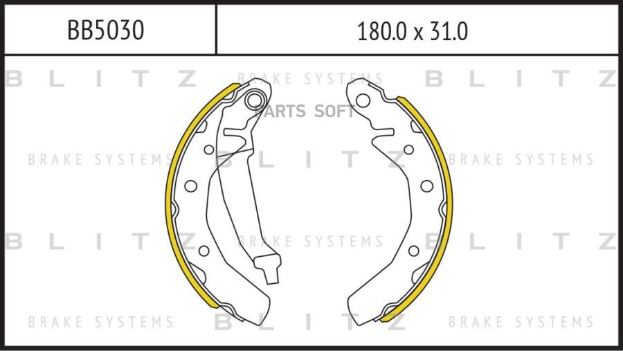 

Тормозные колодки BLITZ барабанные BB5030