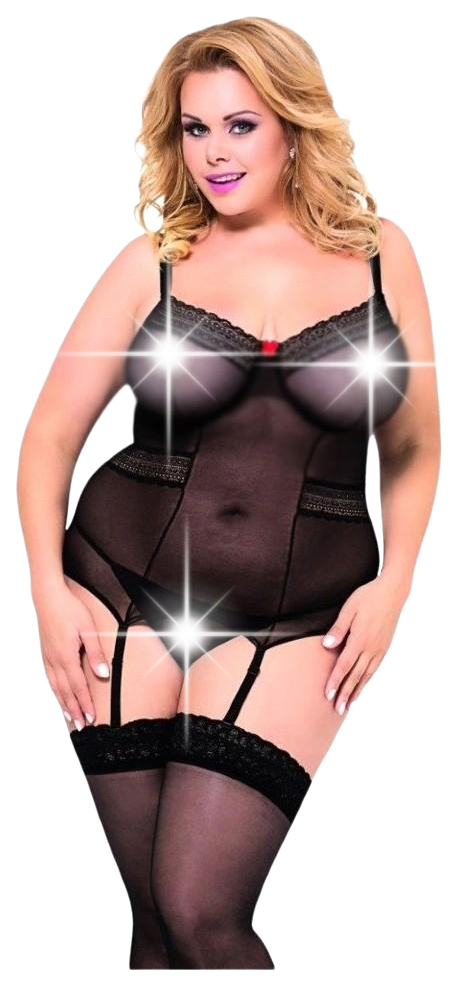 

Корсет с пажами и стринги SoftLine Collection Emma, черный, ХL, 1850