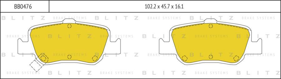 

Тормозные колодки BLITZ задние дисковые BB0476