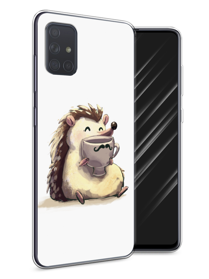 

Чехол Awog на Samsung Galaxy A71 4G "Еж кофеман", Разноцветный, 29050-10