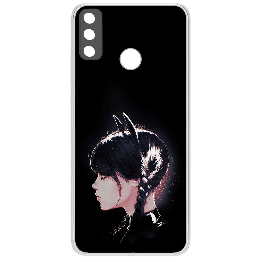Чехол-накладка Krutoff Clear Case Уэнсдей Аддамс - Кошка Уэнсдей для Huawei Y8S
