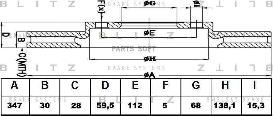 

Диск тормозной BLITZ bs0436