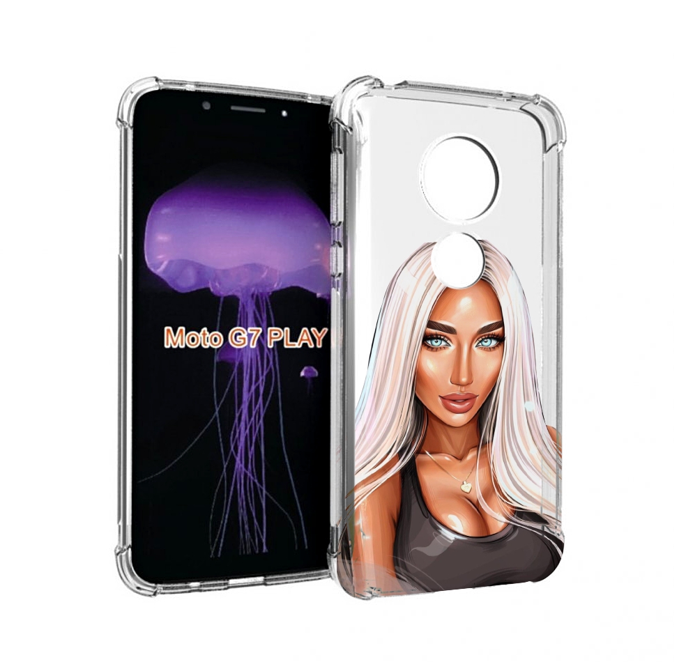 

Чехол MyPads Блондинка женский для Motorola Moto G7 Play, Прозрачный, Tocco
