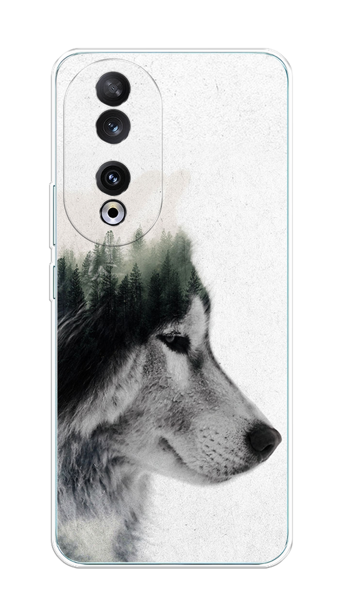 

Чехол на Honor 90 "Волк лес", Серый;белый, 6121450-1