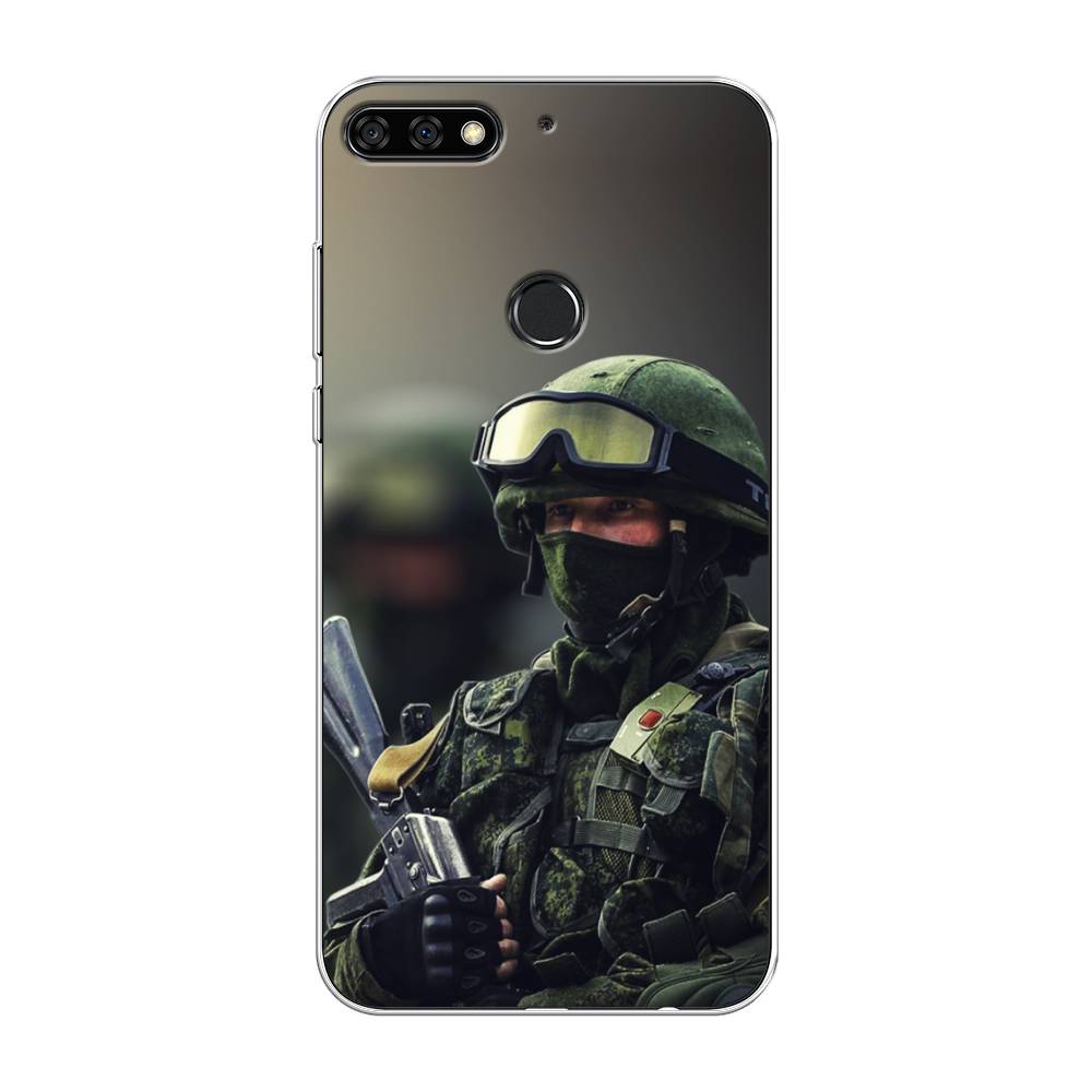 

Чехол Awog на Huawei Y7 Prime 2018 "Солдат", Зеленый;серый, 66450-5