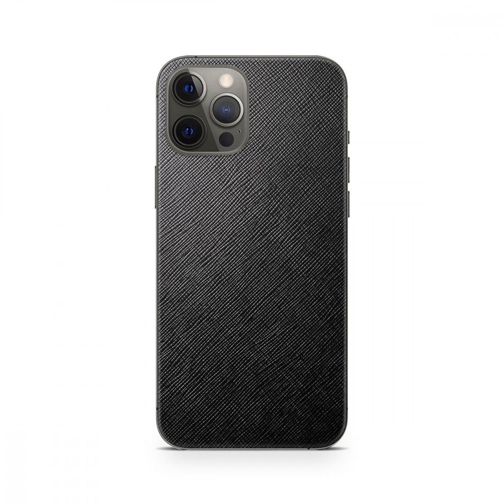 

Наклейка Glueskin из натуральной кожи Saffiano для Apple iPhone 15 Pro, Черный