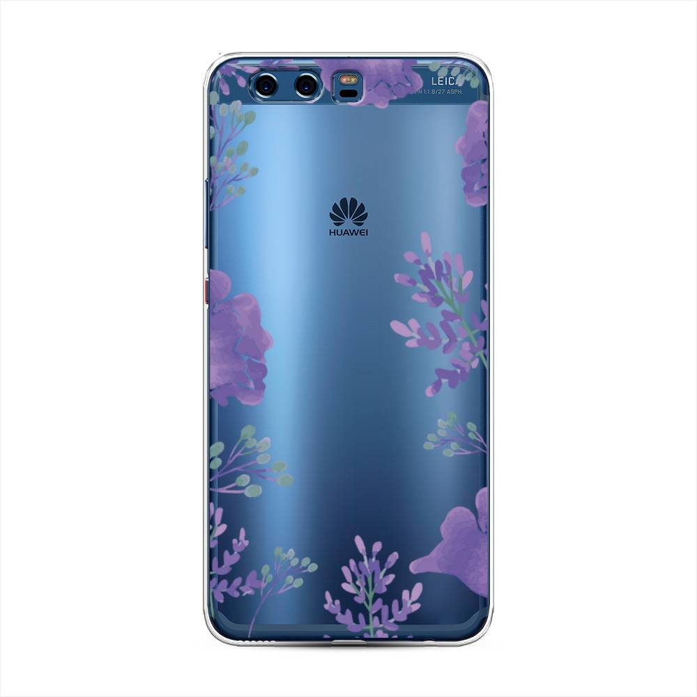 фото Чехол awog "сиреневая цветочная рамка" для huawei p10 plus