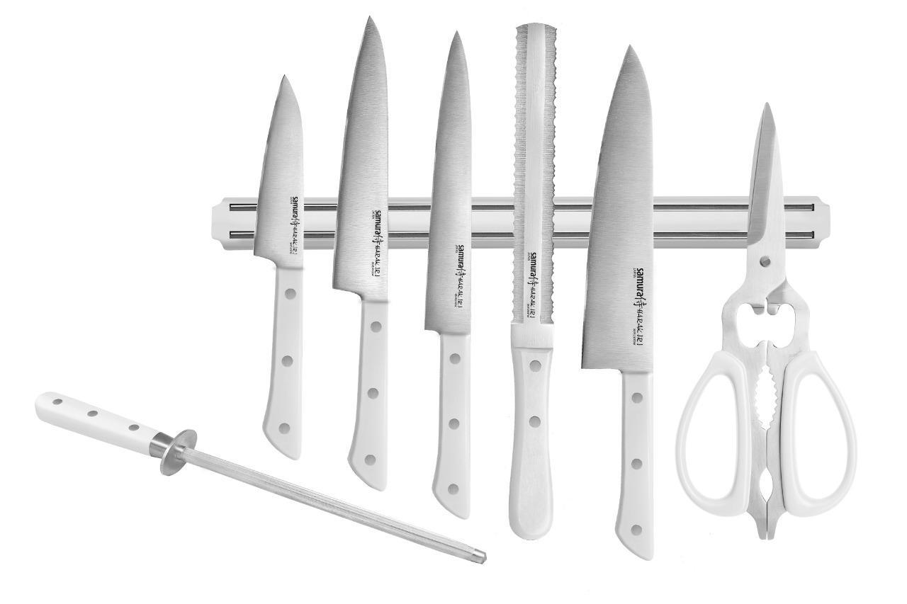 

Набор ножей магнитный держатель Super Set 8 в 1 Samura Harakiri SHR-0280W, SHR-0280W