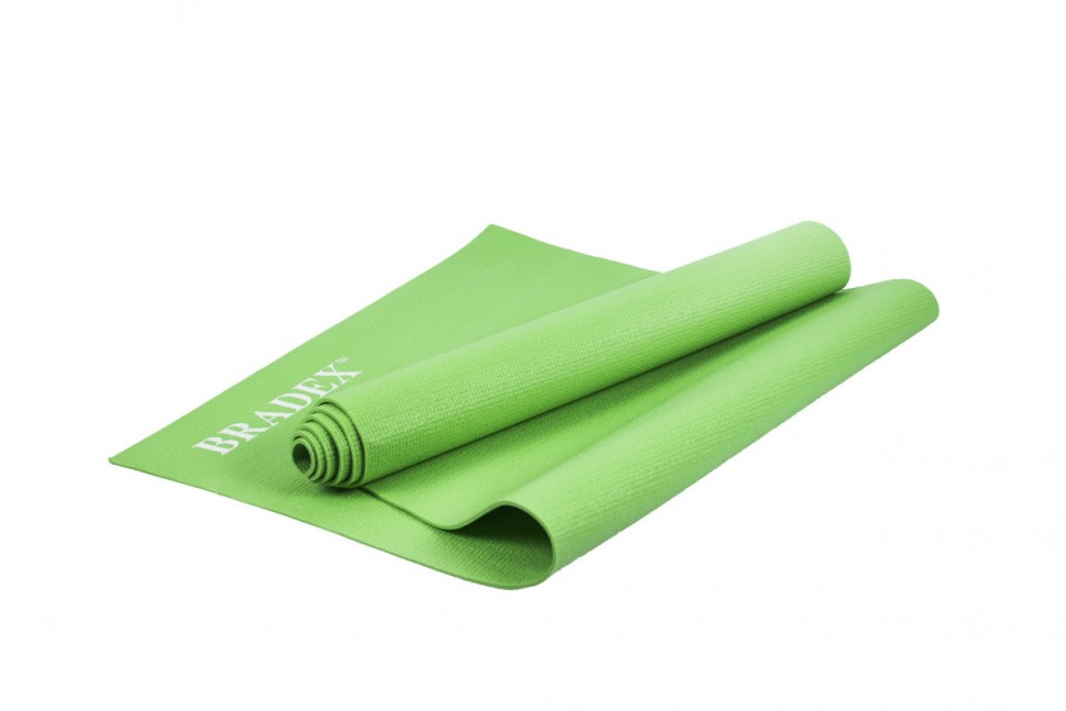 фото Коврик для йоги и фитнеса bradex sf 0694, 183*61*0,4 см, зеленый с переноской bradex