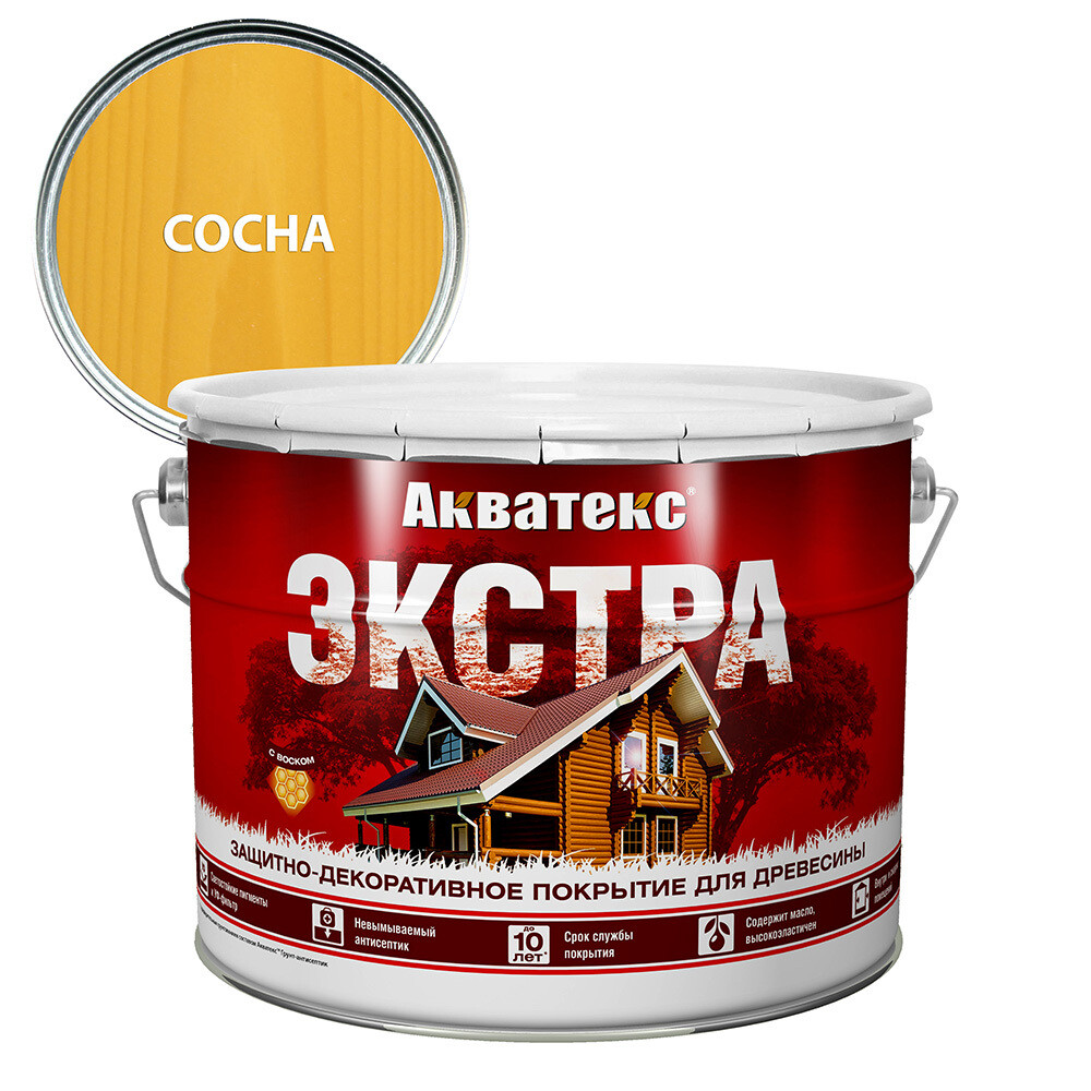 

Антисептик Акватекс Экстра сосна 9 л, Бежевый