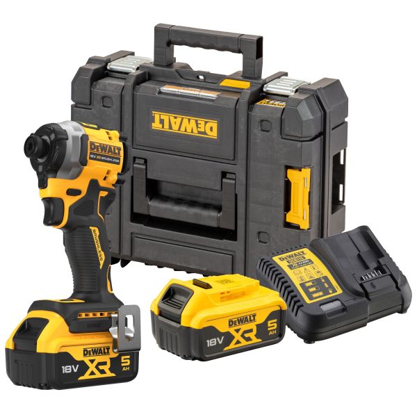 Аккумуляторный импульсный шуруповерт DEWALT, 18 В, 206 Нм, DCF850P2+DWST1-70703