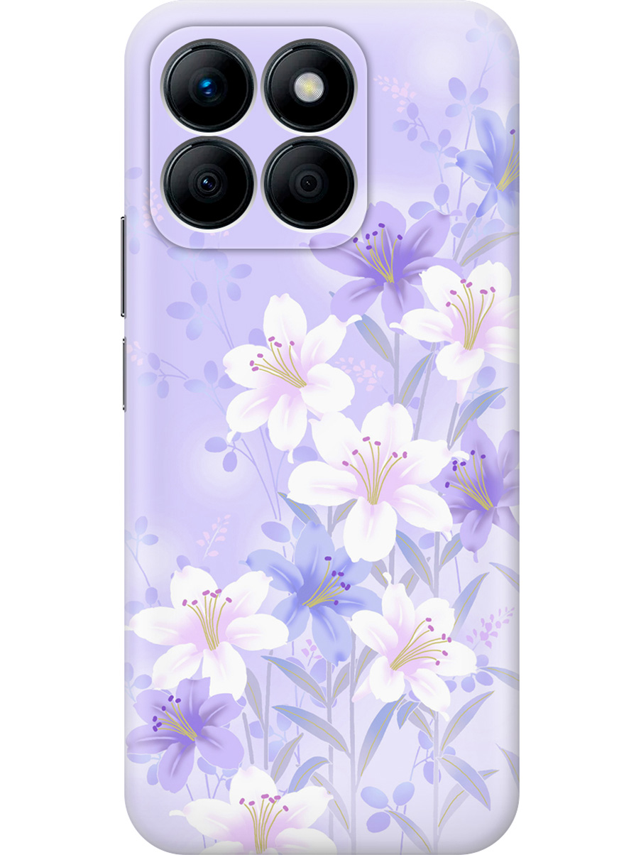 

Силиконовый чехол на Honor X8b с принтом "Лилии на фиолетовом", Прозрачный;белый;фиолетовый, 781973222