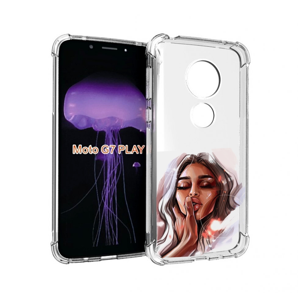 

Чехол MyPads Большие-губы женский для Motorola Moto G7 Play, Прозрачный, Tocco