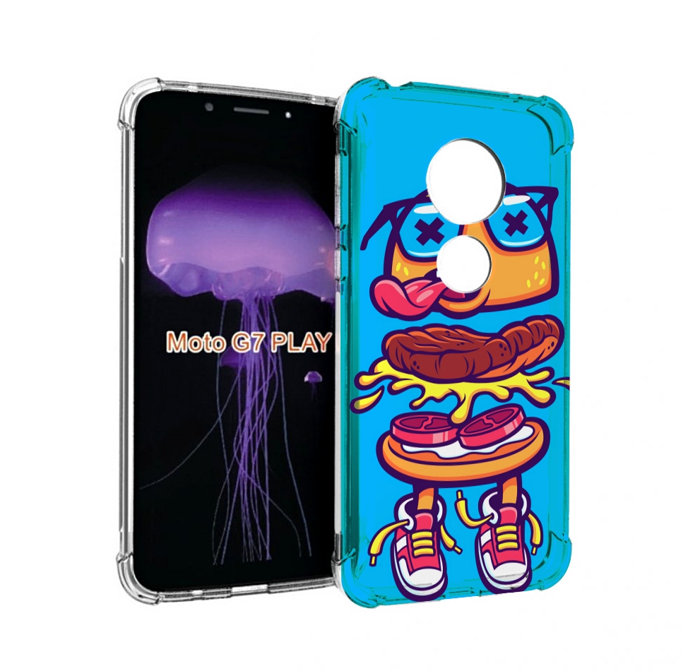 

Чехол MyPads Бургер с очками для Motorola Moto G7 Play, Прозрачный, Tocco