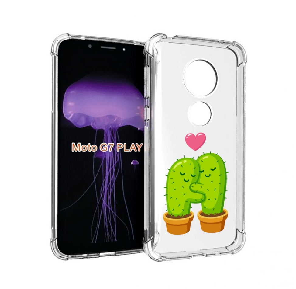 

Чехол MyPads Влюбленные-кактусы для Motorola Moto G7 Play, Прозрачный, Tocco