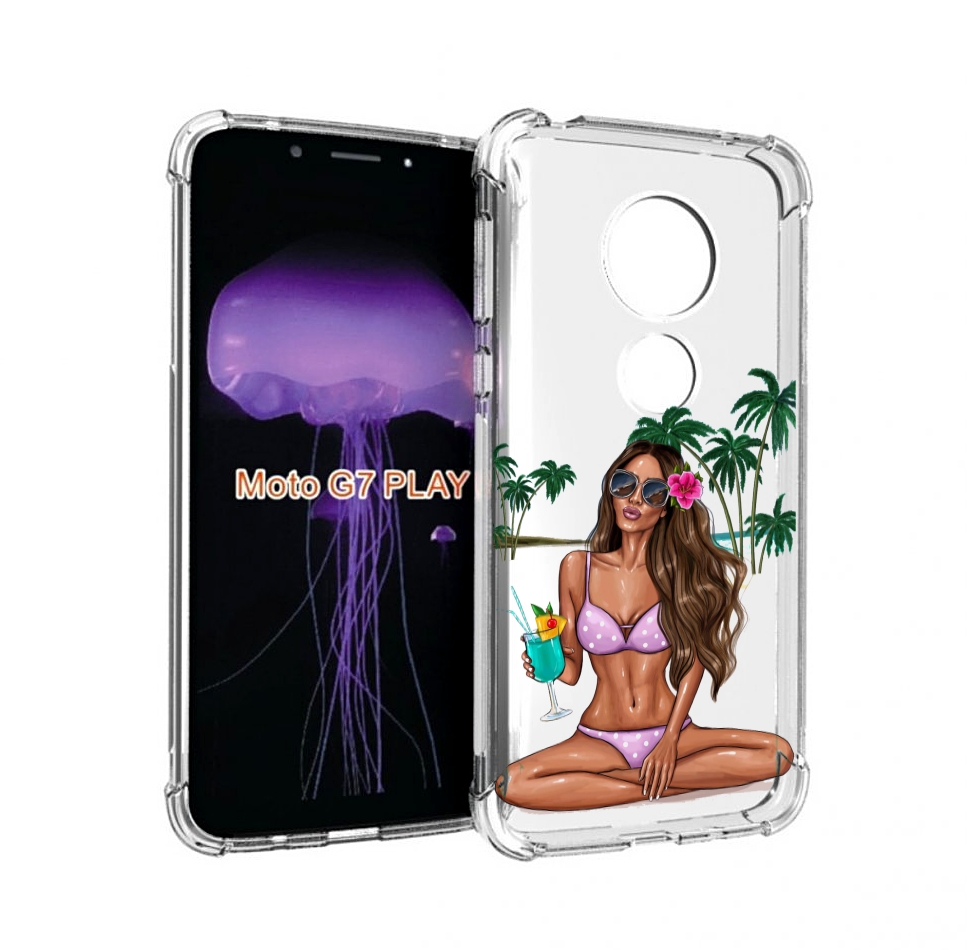 

Чехол MyPads Гавайская-девушка женский для Motorola Moto G7 Play, Прозрачный, Tocco