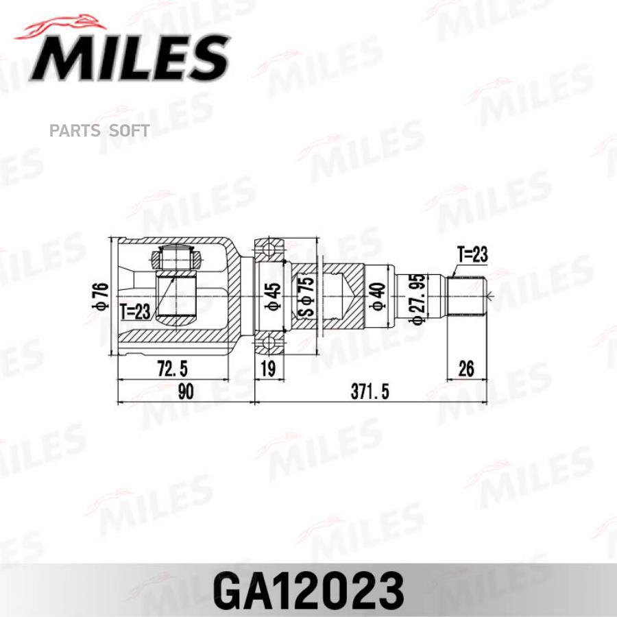 

Шрус Ford Focus C-Max Cap 2003-2007 [Eu] Внутр.прав. Miles GA12023