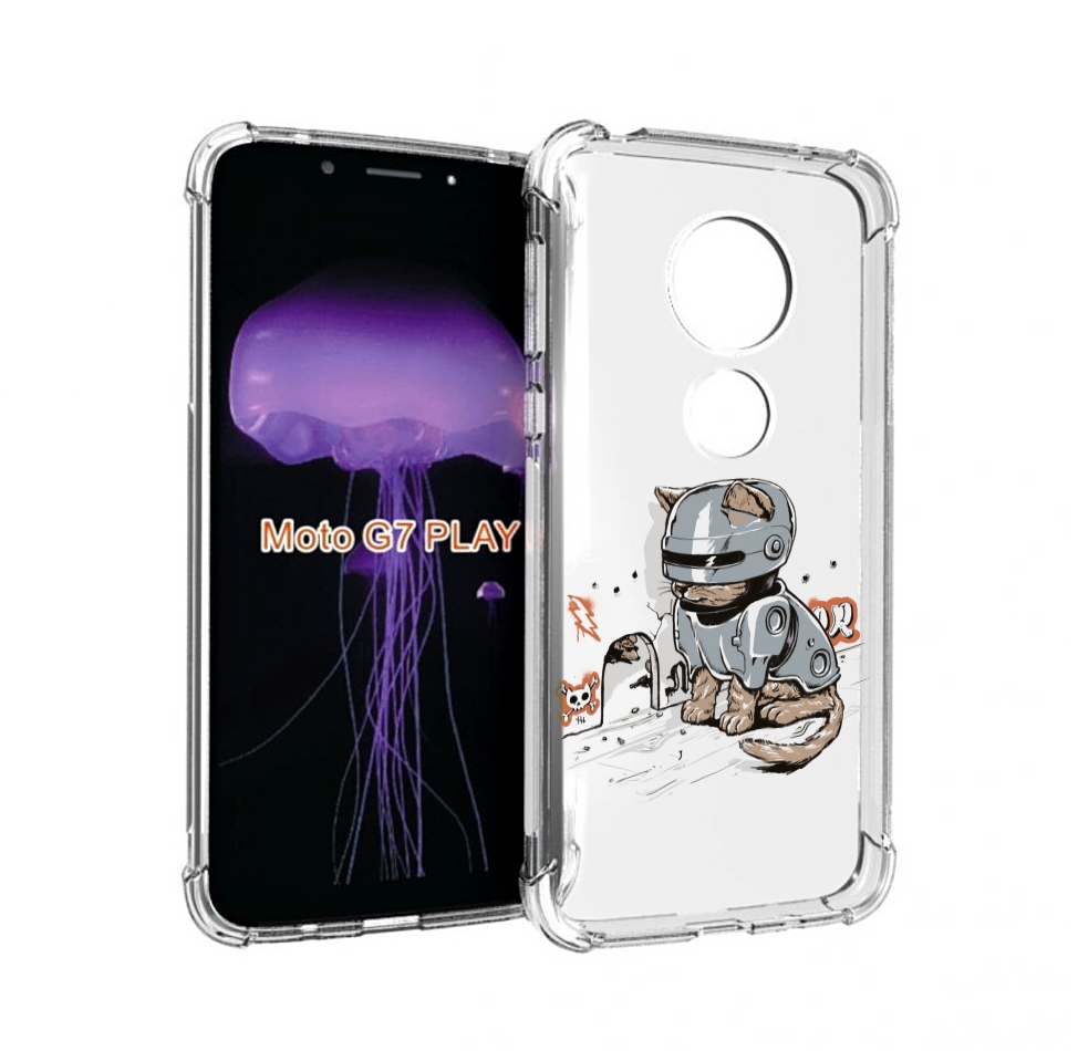 

Чехол MyPads Грозный кот для Motorola Moto G7 Play, Прозрачный, Tocco