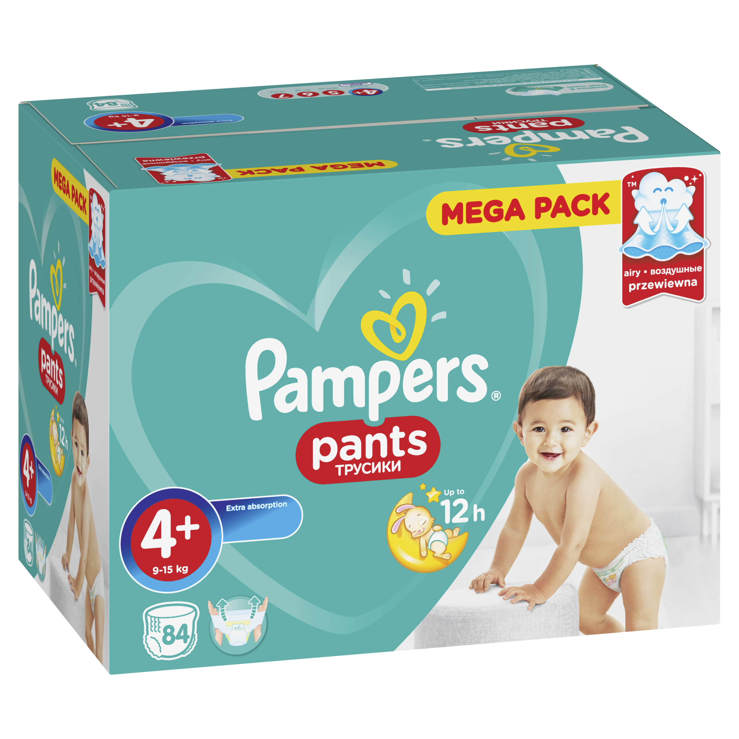 

Подгузники-трусики Pampers Pants 4+ (9-15 кг), 84 шт.