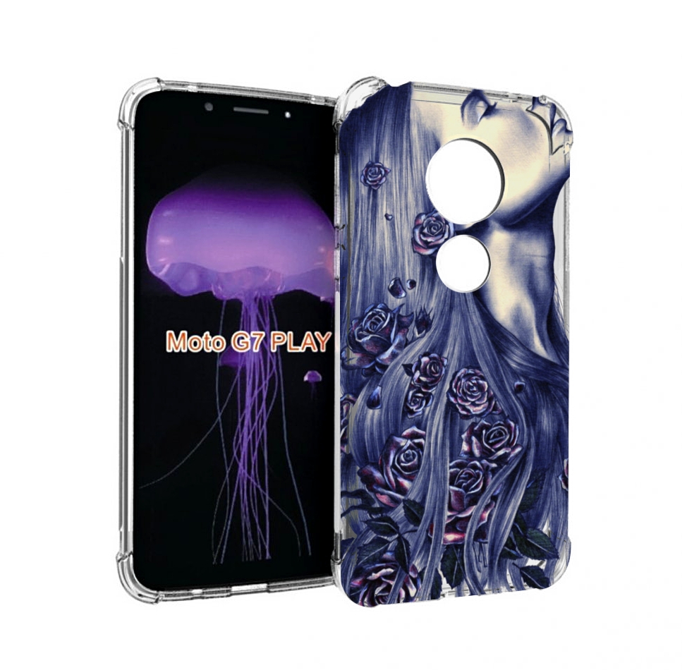 

Чехол MyPads Девушка с розами женский для Motorola Moto G7 Play, Прозрачный, Tocco