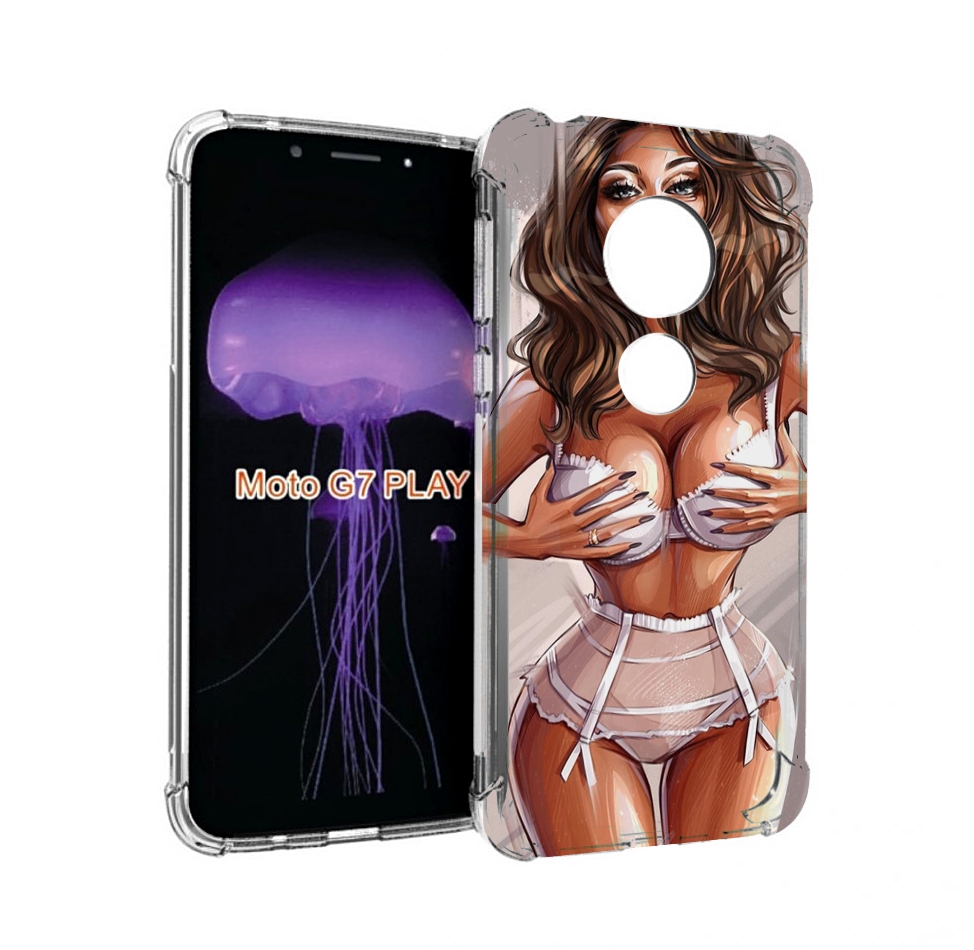 

Чехол MyPads Девушка-в-кружевном для Motorola Moto G7 Play, Прозрачный, Tocco