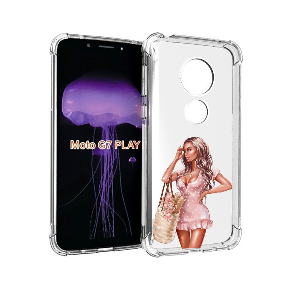 

Чехол MyPads Девушка-в-мини-платье женский для Motorola Moto G7 Play, Прозрачный, Tocco