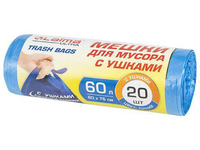 

Пакет Лайма Ultra 60L 20шт 607690, Синий, 607690