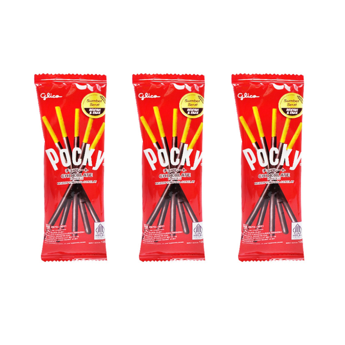 Печенье POCKY бисквитное с шоколадом, 3 шт по 12 г