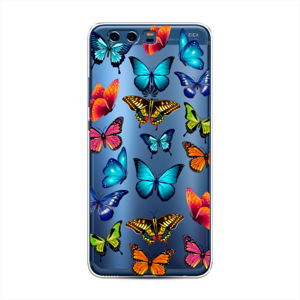 фото Чехол awog "разные бабочки" для huawei p10 plus