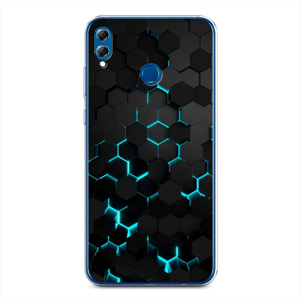 фото Чехол awog "соты бирюзовые" для honor 8x