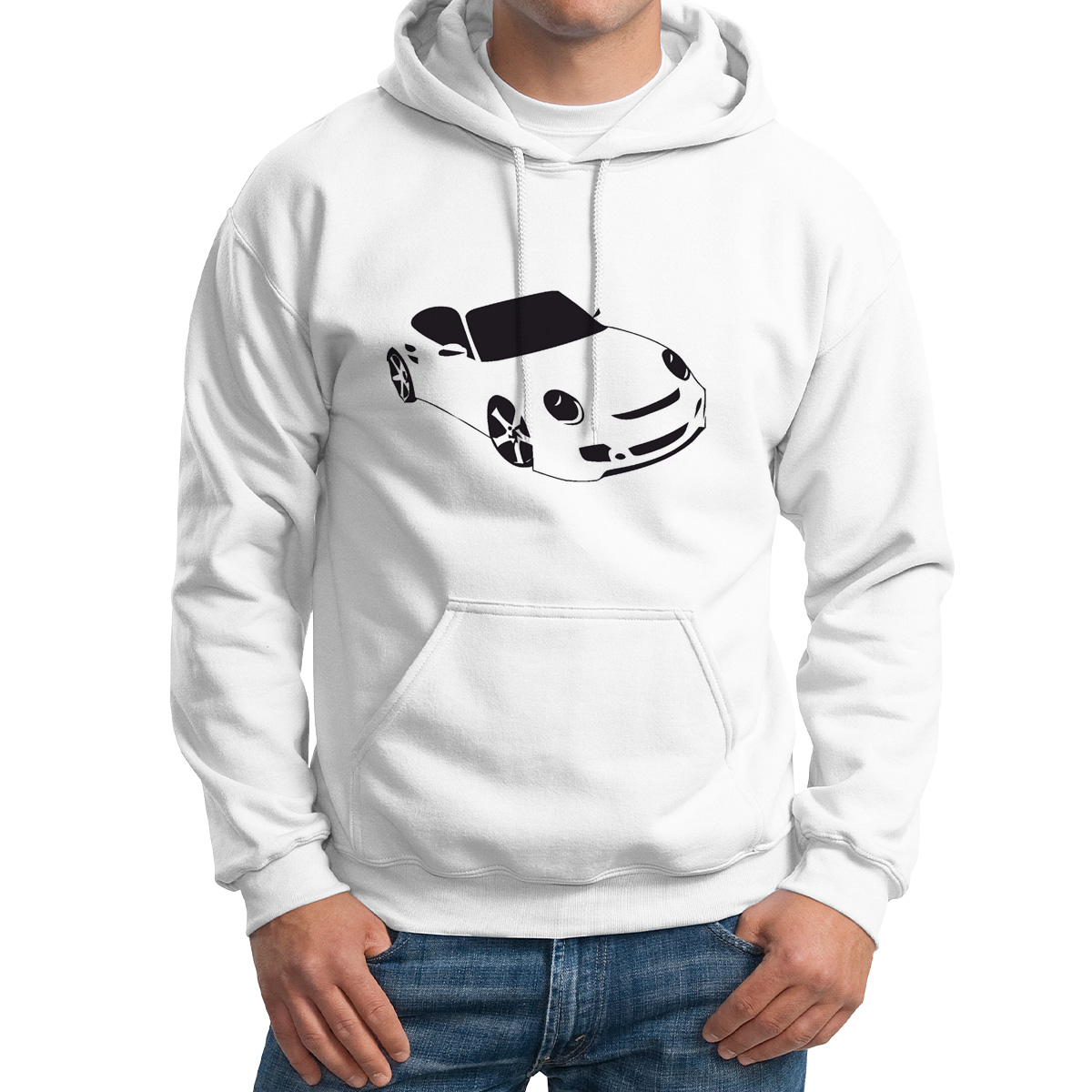 

Худи унисекс CoolPodarok машина белое 64 RU, Белый, M0113187