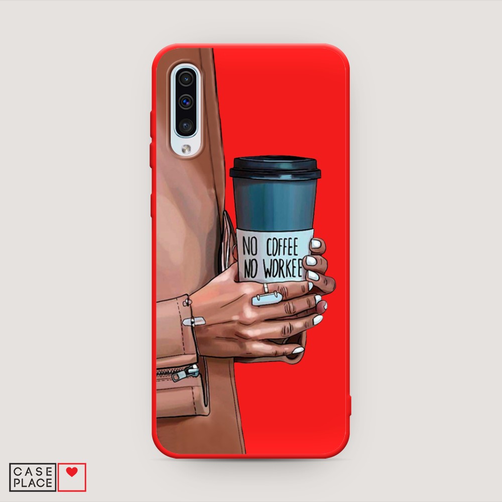 фото Матовый силиконовый чехол "no coffee" на samsung galaxy a50 awog