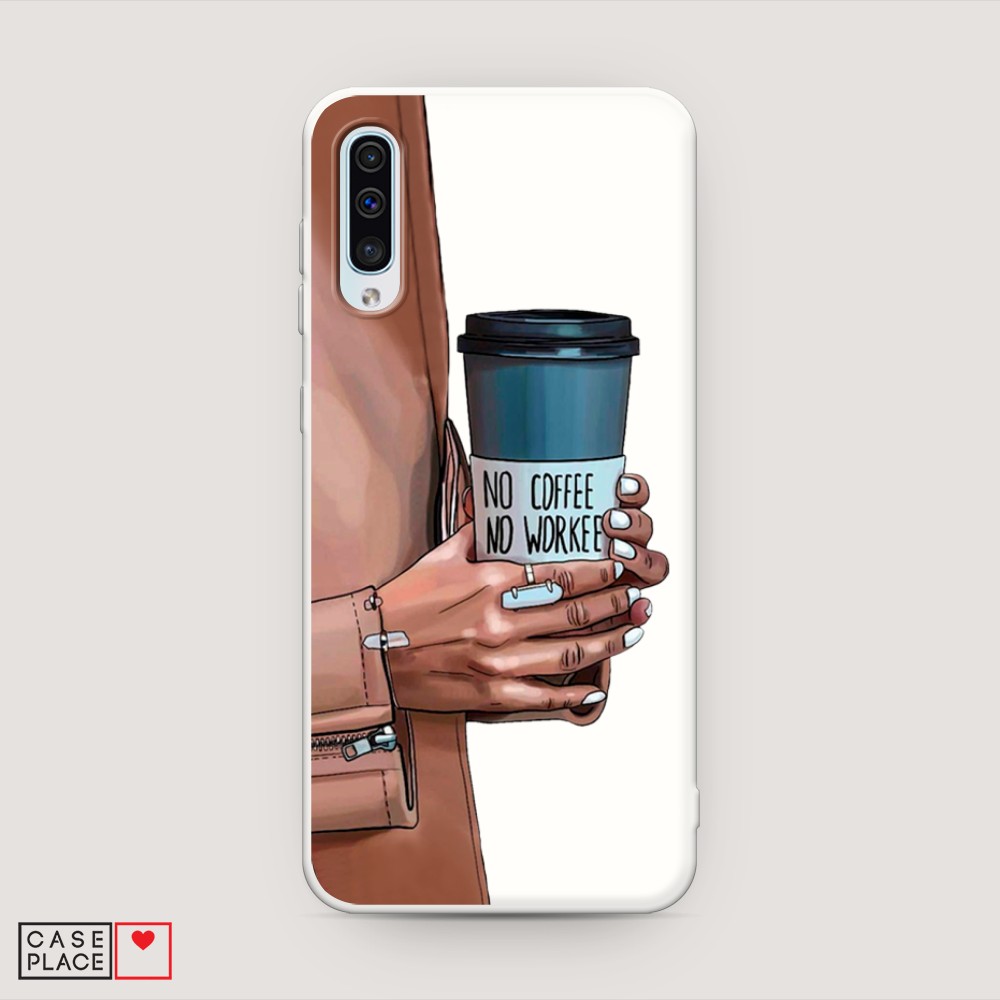 

Матовый силиконовый чехол "No coffee" на Samsung Galaxy A50