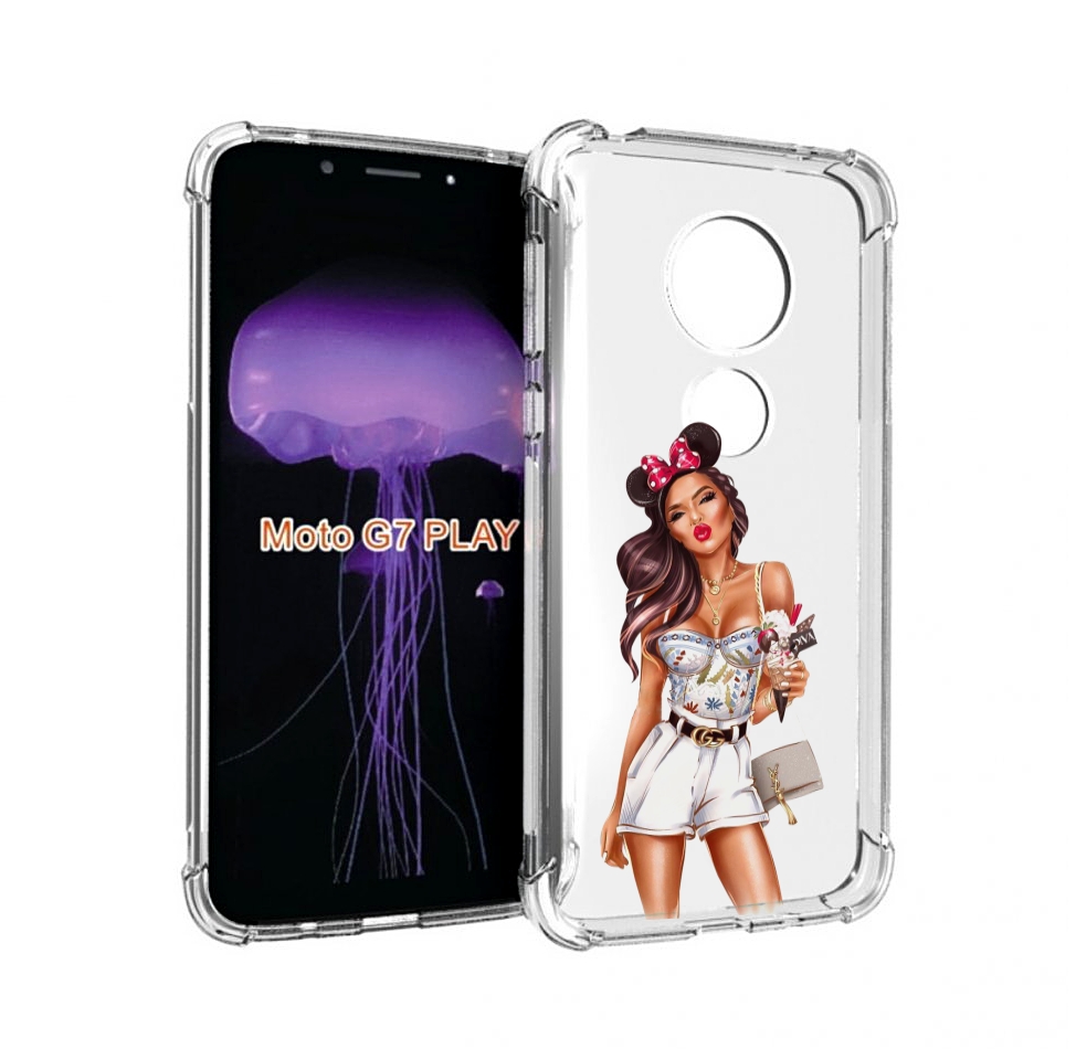 

Чехол MyPads Девушка-микки для Motorola Moto G7 Play, Прозрачный, Tocco