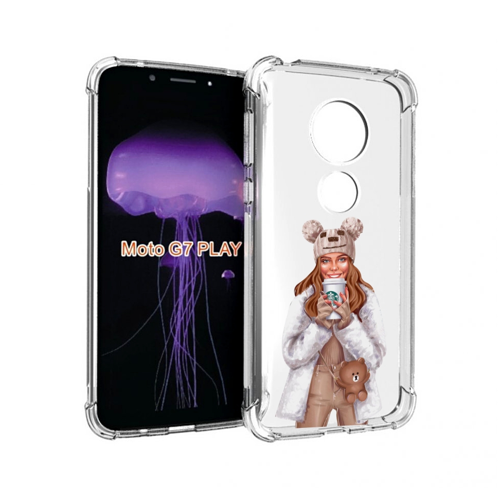

Чехол MyPads Девушка-с-кофе-старбакс женский для Motorola Moto G7 Play, Прозрачный, Tocco