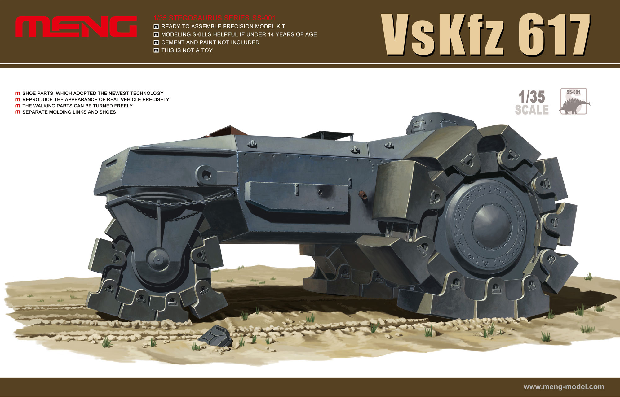 Сборная модель Meng 1/35 Трактор VsKfz 617 SS-001