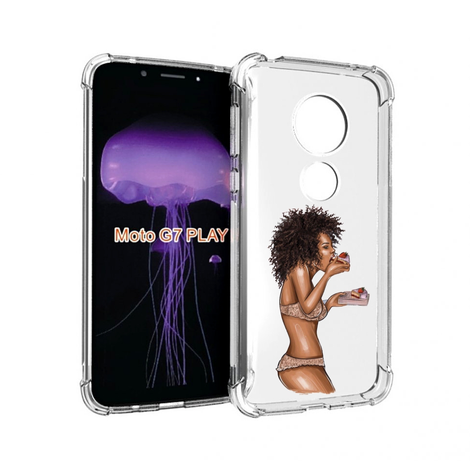 

Чехол MyPads Девушка-с-пирожными женский для Motorola Moto G7 Play, Прозрачный, Tocco