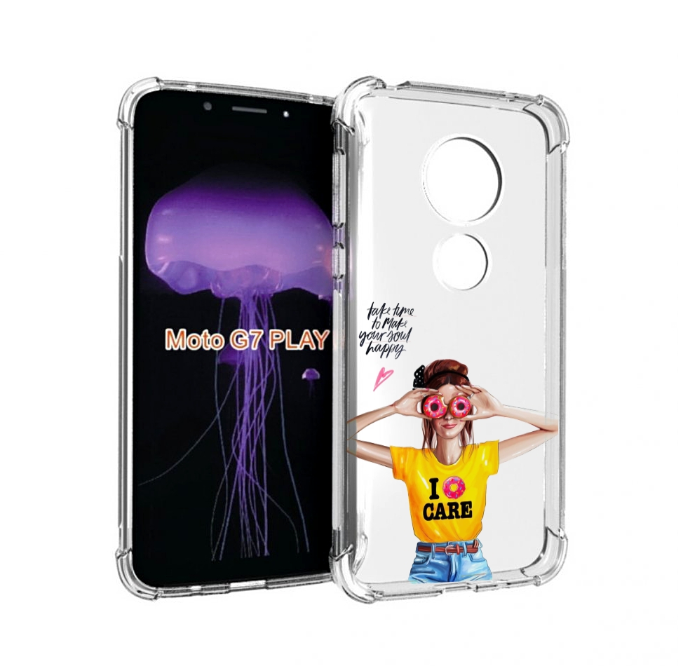 

Чехол MyPads Девушка-с-пончиками женский для Motorola Moto G7 Play, Прозрачный, Tocco