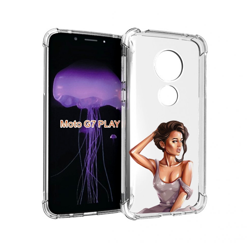

Чехол MyPads Девушка-с-прической женский для Motorola Moto G7 Play, Прозрачный, Tocco