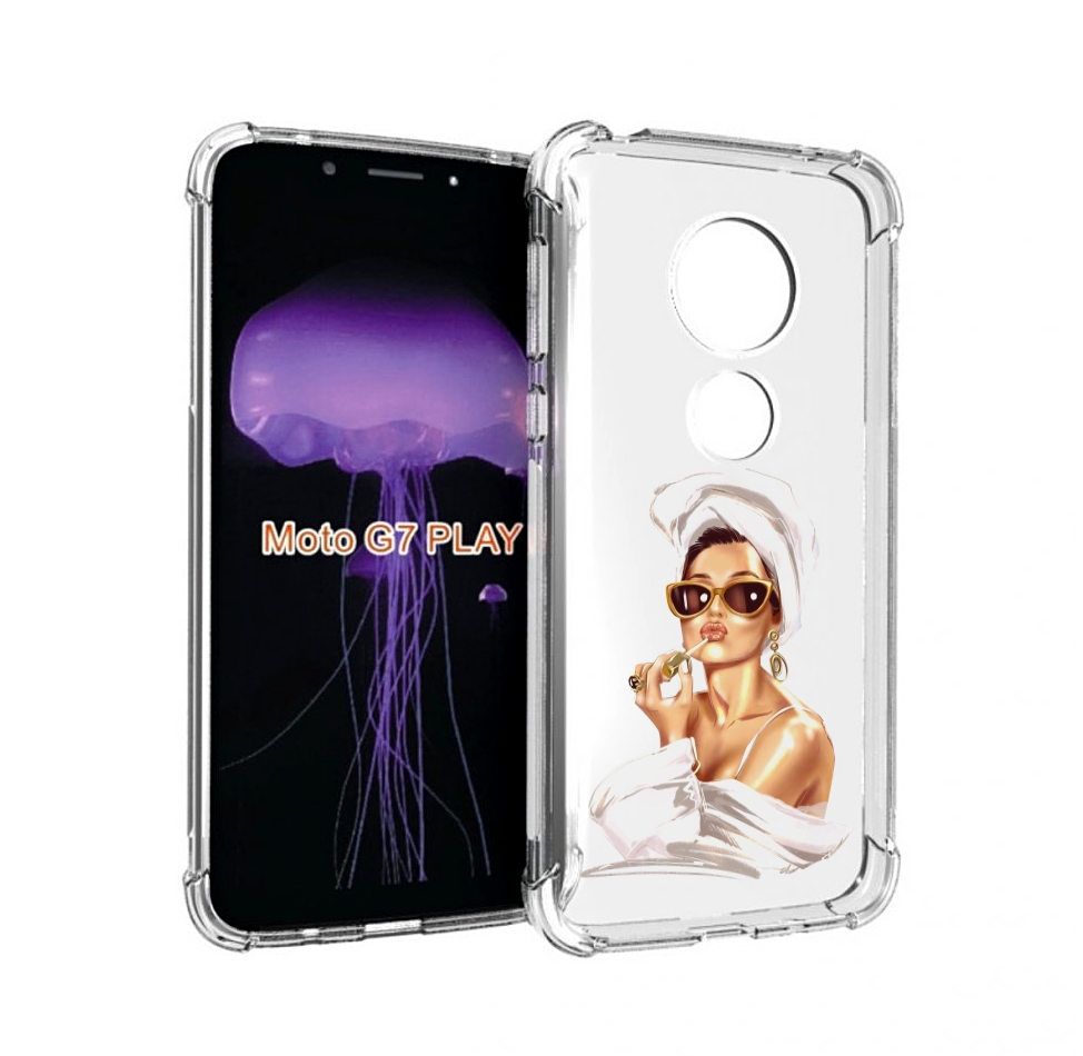 

Чехол MyPads Девушка-утром женский для Motorola Moto G7 Play, Прозрачный, Tocco