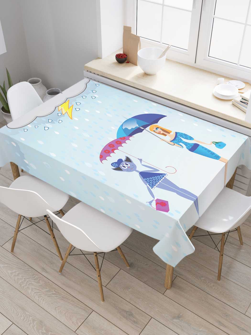 

Скатерть прямоугольная JoyArty "Злое облако и девушки" из сатена, 120x145 см, Голубой, Злое облако и девушки