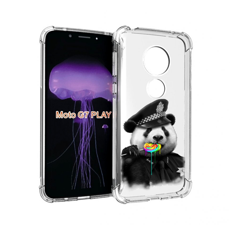 

Чехол MyPads Панда полиция для Motorola Moto G7 Play, Прозрачный, Tocco