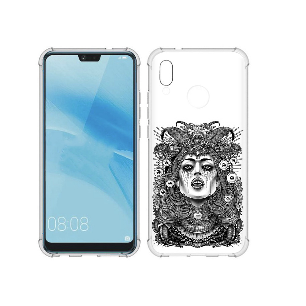 

Чехол MyPads Tocco для Huawei P20 Lite портрет девушки черно белый (PT130405.51.551), Прозрачный, Tocco