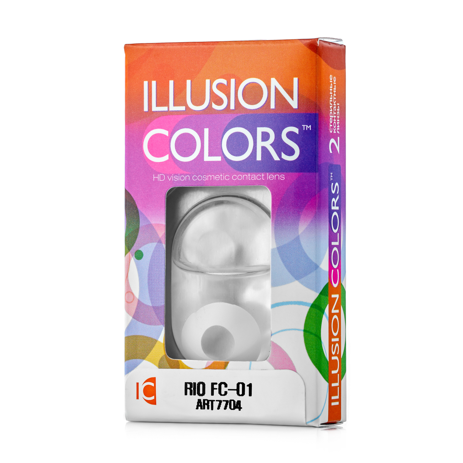 Купить Контактные линзы ILLUSION colors RIO FC-01 белый 0, 0D R8.6 2 шт.
