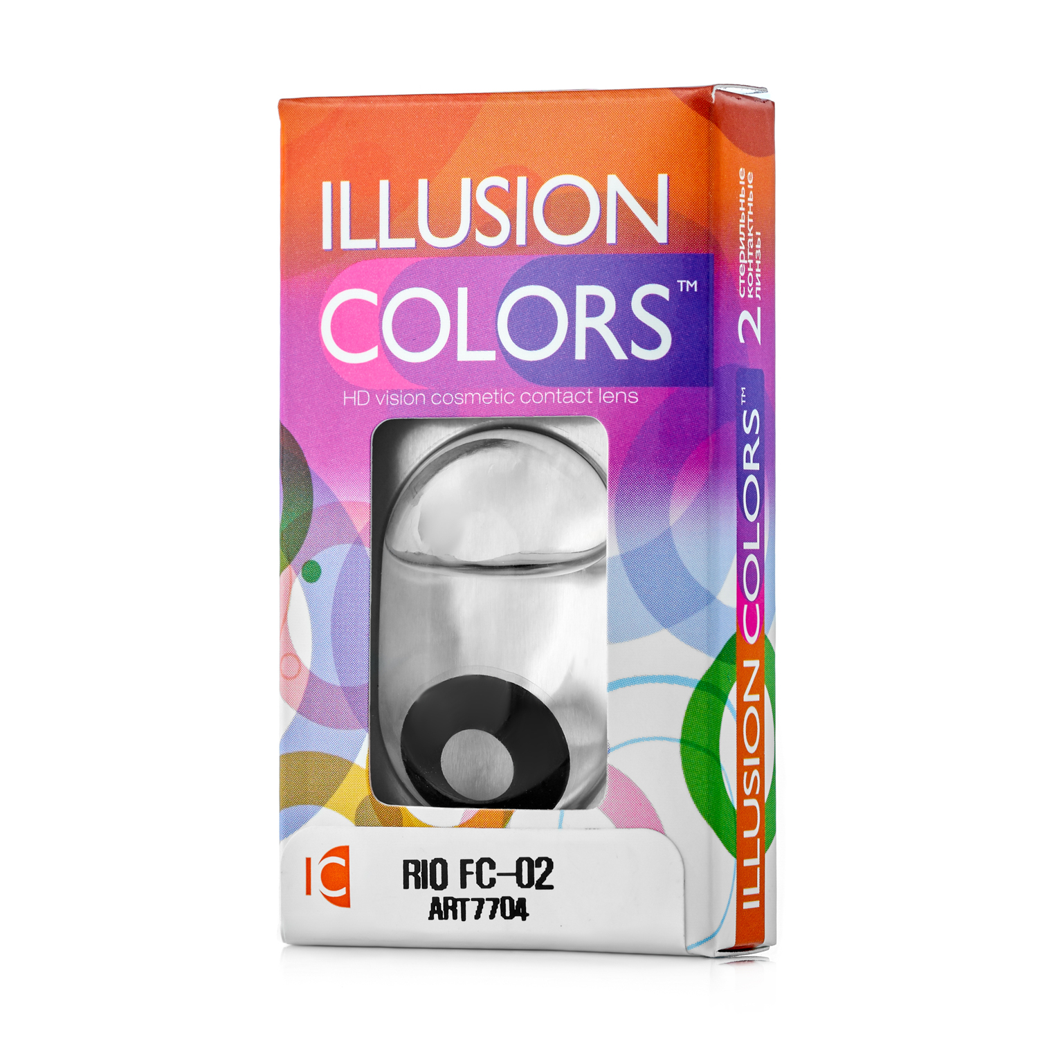 Купить Контактные линзы ILLUSION colors RIO FC-02 черный 0, 0D R8.6 2 шт.